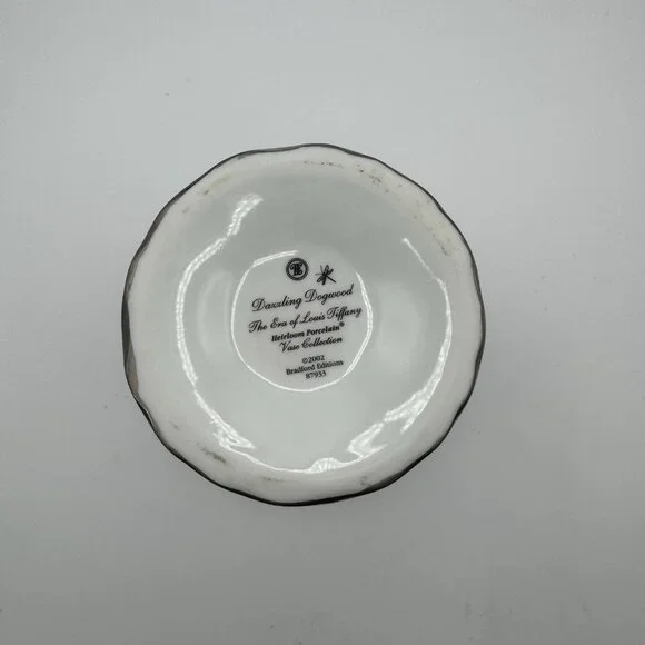 VTG Louis Tiffany Bradford Exchange Glittering Dragonflies Porcelain Vase Pink - Picture 6 of 9